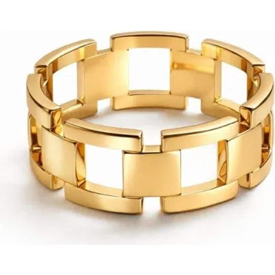 Adiba Fusion Links Stainless Steel Ring In Gold