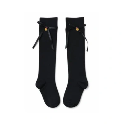 Adiba Midnight Royale Bow Socks In Black