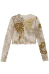 Adiba Neutrals Camilla Hand Beaded Sequence Top In Multi