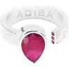 Adiba Ruby Resizable Ring In Silver