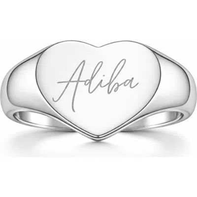 Adiba Signature Heart Ring In Metallic