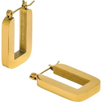 Adiba The U 18k Plated Stainless Steel Hoop Earrings In Gold