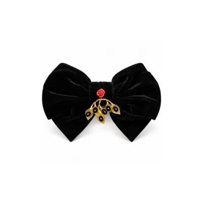 Adiba Women's Black Amorette Velvet Barrette