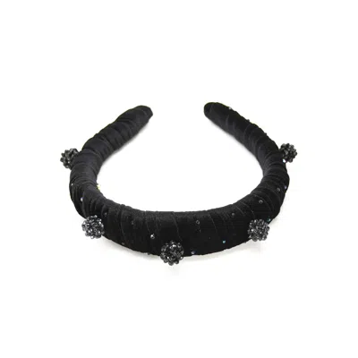 Adiba Women's Black Cassandra Handmade Beaded Headband