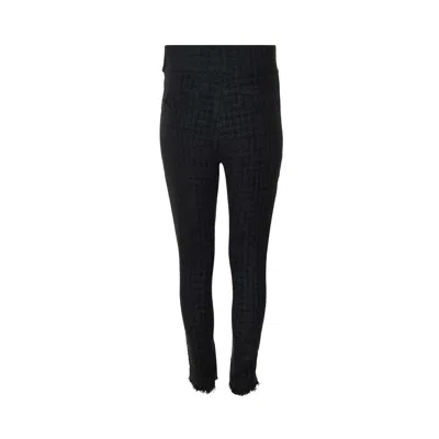 Adiba Women's Black Gerbera Tweed Fitted Pant