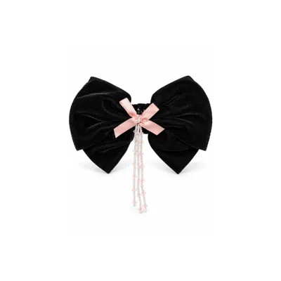 Adiba Women's Black Rosalie Noir Bow Barrette