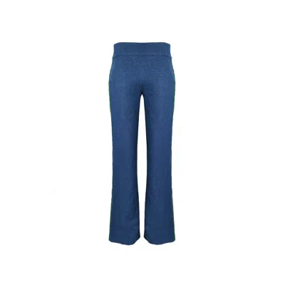 Adiba Women's Blue Galaxy Tweed Flared Pant