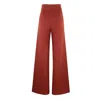 Adiba Women's Brown High Waisted Flared Rust Pants In Brown