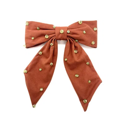 Adiba Women's Brown Sprinkled Green Rust Hair Barrette