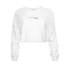Adiba Women's Courageous White Long Sleeves Cropped Top In White