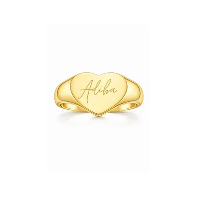 Adiba Women's Gold  Signature Heart Ring