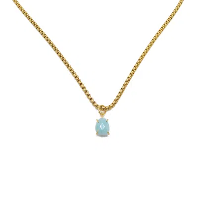 Adiba Women's Gold / Blue Amazonite Pendant Necklace