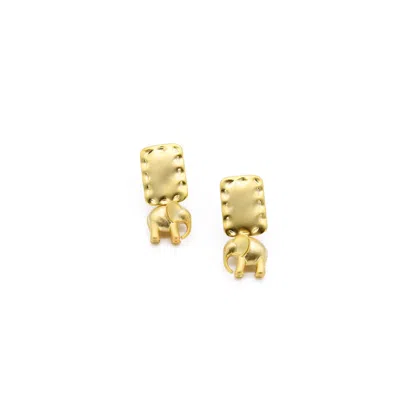 Adiba Women's Gold Plated Elephant Earring