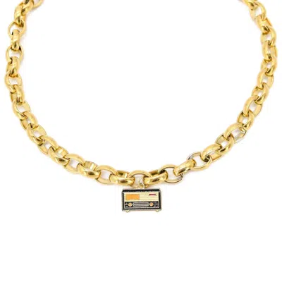 Adiba Women's Gold Retro Radio Handmade Necklace
