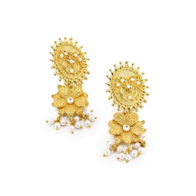Adiba Women's Gold Silene Handmade Drop Earring