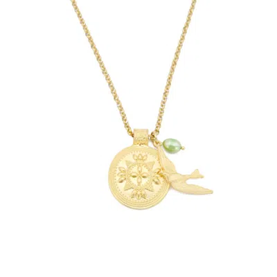 Adiba Women's Gold Swallow Bird Handmade Necklace