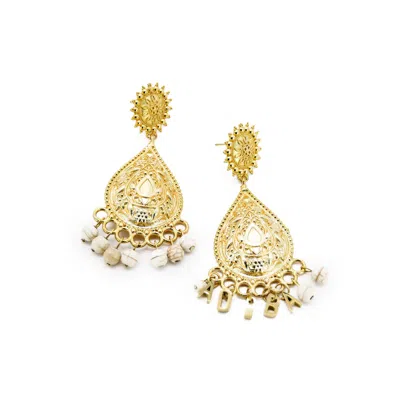 Adiba Women's Gold The  Charms Handmade Earring