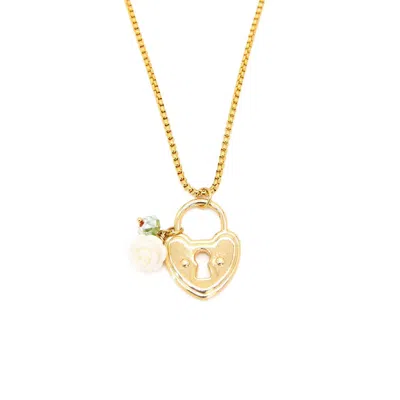 Adiba Women's Gold The Lock Handmade Necklace