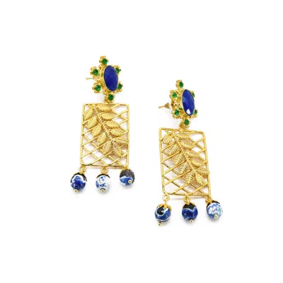 Adiba Women's Gold Veronica Handmade Drop Earring