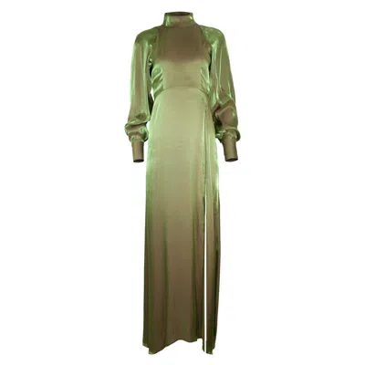 Adiba Women's Green Gladiolus Long Dress