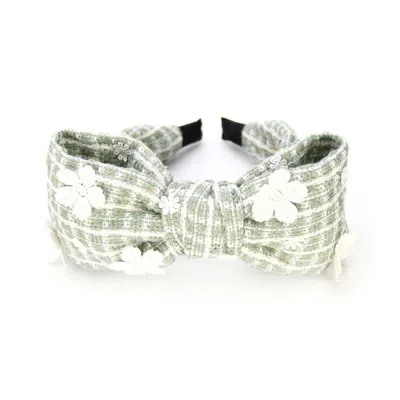 Adiba Women's Green / White Clarabelle Handmade Headband