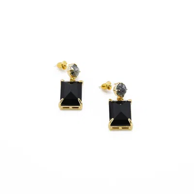 Adiba Women's Labradorite Jet Black Gemstone Earring