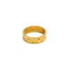 Adiba Women's Moon & Stars Wide Gold Plated Stainless Steel Ring