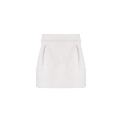 Adiba Women's Off-white & Pink Pleated Mini Skirt