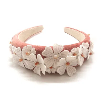 Adiba Women's Orange Magnolia Handmade Headband