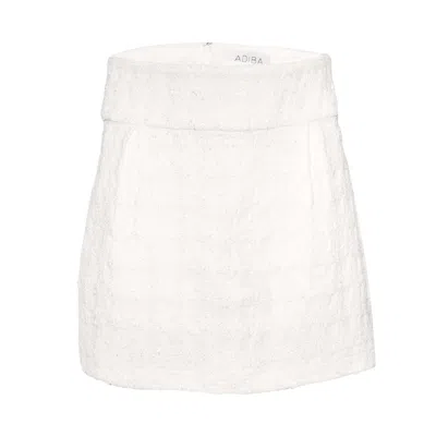 Adiba Women's Pearl White Mini Skirt