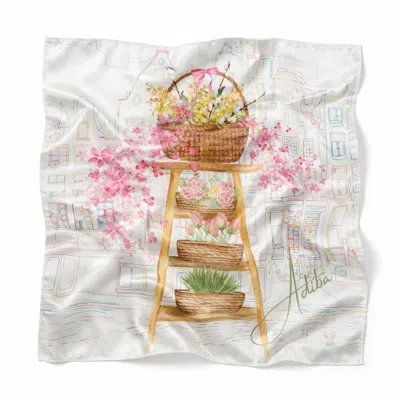 Adiba Women's Pink The Rosé Garden Scarf In Gray