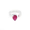 Adiba Women's Red / Silver Silver Ruby Resizable Ring In Red/silver