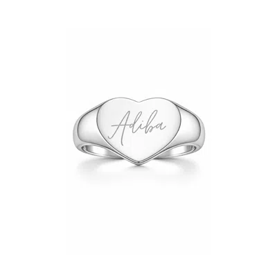 Adiba Women's Silver  Signature Heart Ring