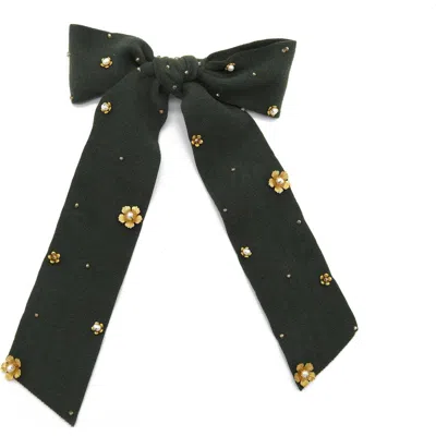 Adiba Zinnia Handmade Barrette In Black
