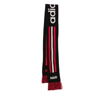 Adidas By Avavav X Avavav Souvenir Striped Fringed Scarf In Black
