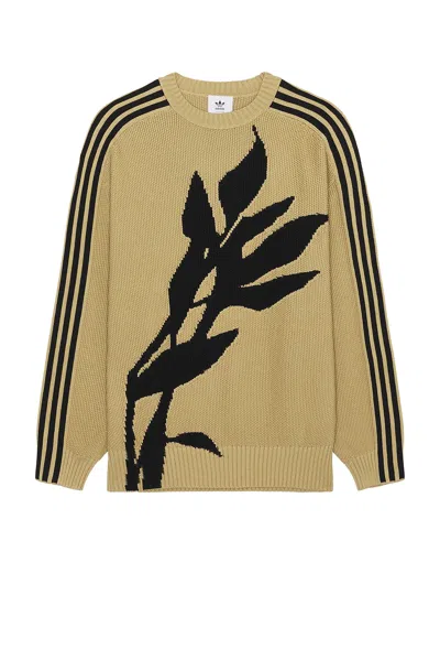 Adidas By Song For The Mute Knit Crew Neck Pullover Sweater In Hemp