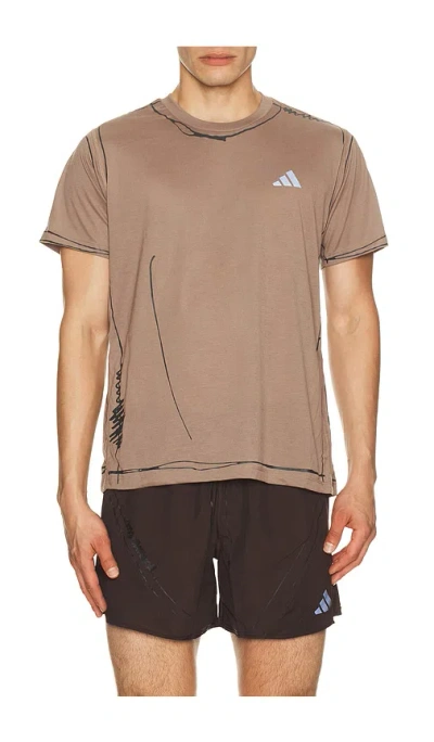 Adidas By Song For The Mute Running Tee In Brown