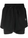 Adidas By Stella Mccartney 2 In 1 Shorts In Black