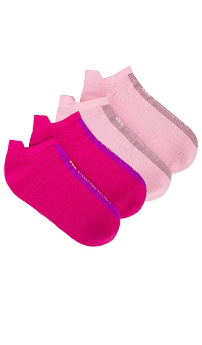 Adidas By Stella Mccartney 2 Pack Ankle Socks In True Pink  Real Magenta  & Magic Mauve