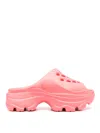 Adidas By Stella Mccartney Logo Embossed Perforated Clogs In Nude & Neutrals