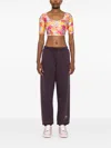 Adidas By Stella Mccartney Abstract-print Crop Top In Pink