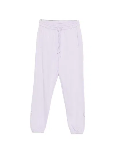 Adidas By Stella Mccartney Cotton Sweatpants Trousers Elastic Cuffs Pockets In Neutral