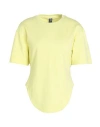 Adidas By Stella Mccartney Asmc Curfed Hem T-shirt Woman T-shirt Light Yellow Size L Organic Cotton In Yellow