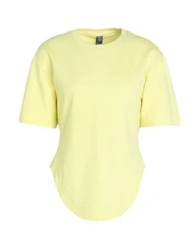 Adidas By Stella Mccartney Asmc Curfed Hem T-shirt Woman T-shirt Light Yellow Size L Organic Cotton