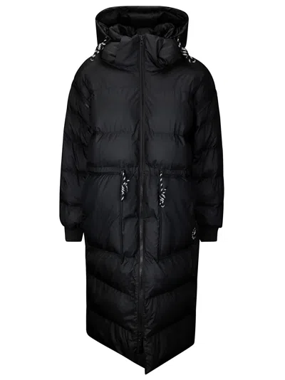 Adidas By Stella Mccartney Logo-print Panelled Hooded Coat In Black