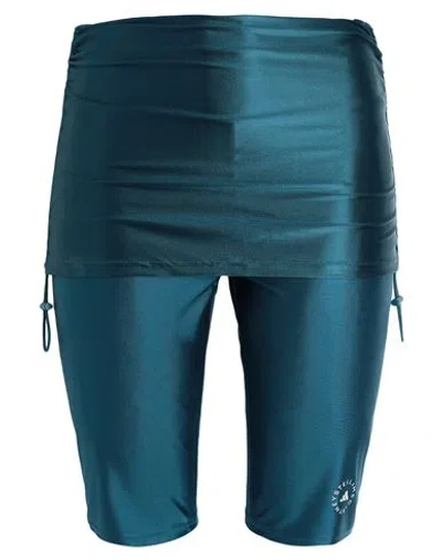 Adidas By Stella Mccartney Asmc Rt Short Woman Leggings Deep Jade Size L Recycled Polyamide, Elastan In Green
