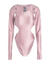 Adidas By Stella Mccartney Asmc Sh Leotard Woman Bodysuit Antique Rose Size M Recycled Polyamide, El In Pink
