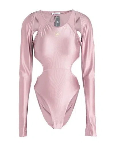 Adidas By Stella Mccartney Asmc Sh Leotard Woman Bodysuit Pastel Pink Size M Recycled Polyamide, Ela