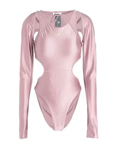 Adidas By Stella Mccartney Asmc Sh Leotard Woman Bodysuit Antique Rose Size M Recycled Polyamide, El In Pink