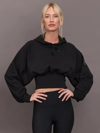 Adidas By Stella Mccartney Adidas By Stella Mc Cartney Organic Cotton Cropped Hoodie In Black